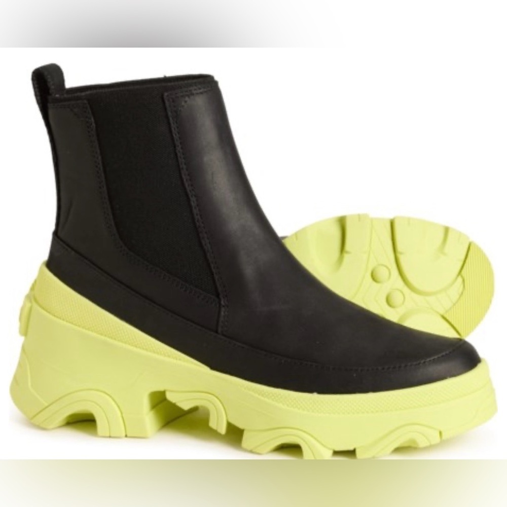 Sorel Brex Chelsea Boots/ Black Tippet- Waterproof, Leather (For Women) Size 7.5